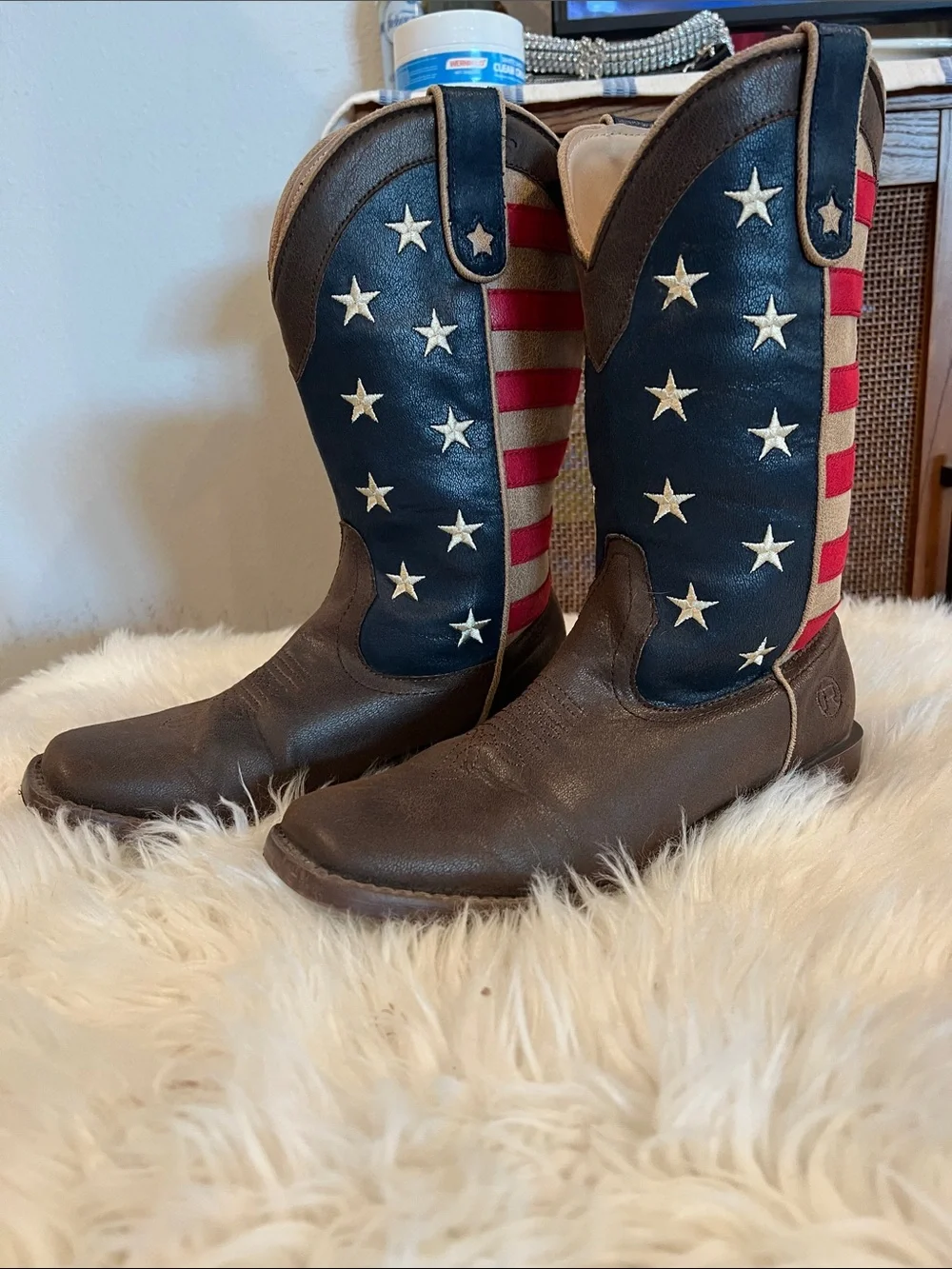 Roper Big Kids Square Toe American Patriot Boots